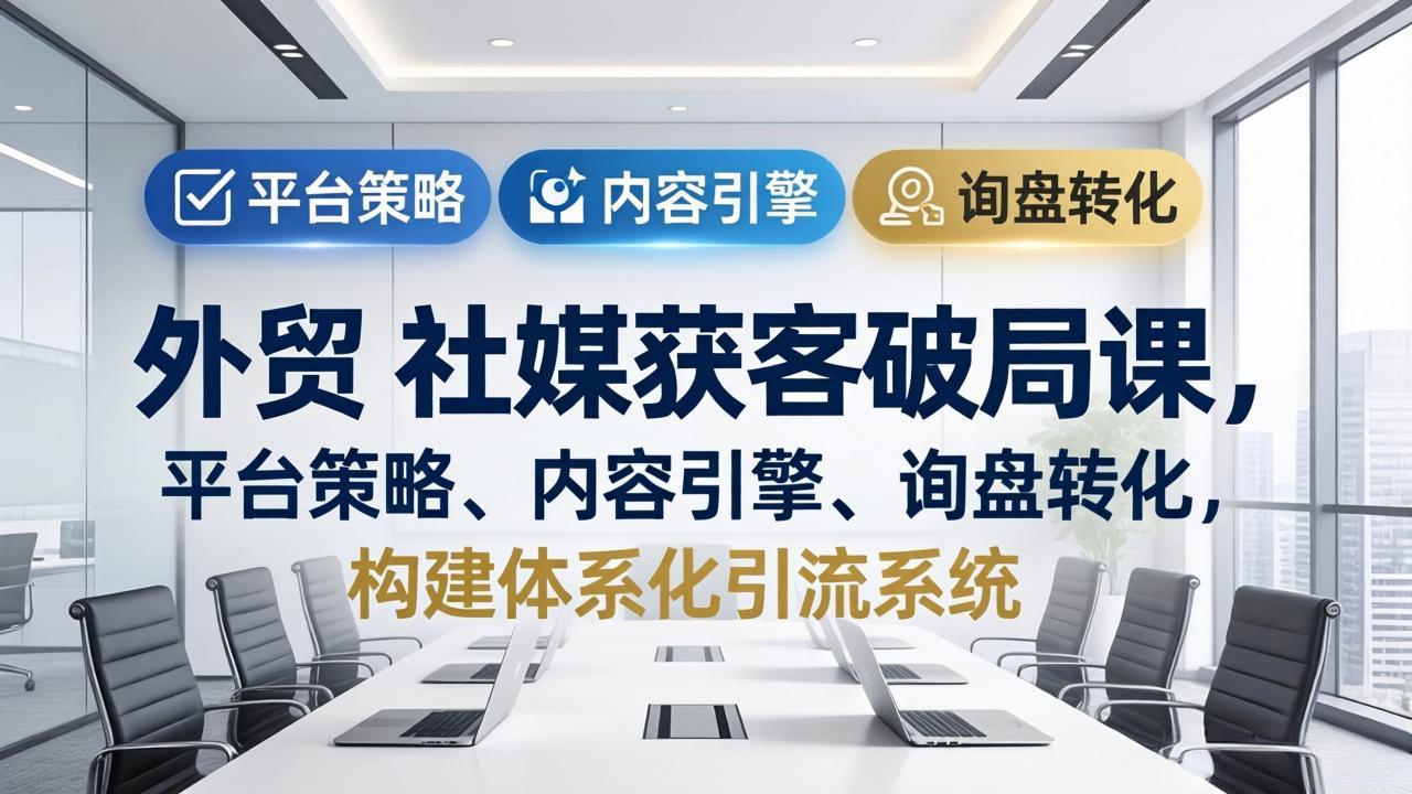 外贸 社媒获客破局课，平台策略、内容引擎、询盘转化，构建体系化引流系统(更新26年3月-时光云网创
