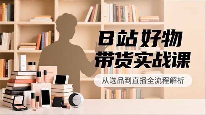 B站好物带货实战课，账号定位、选品拍摄、运营变现，全流程教学，实现UP主月入过万-时光云网创