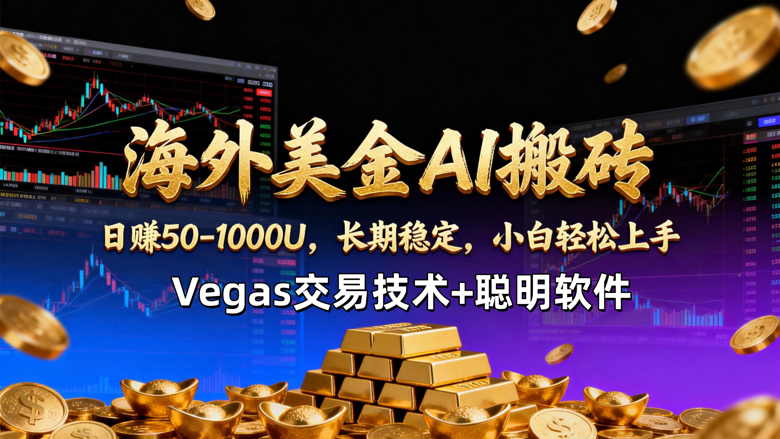 【海外美金AI搬砖】Vegas交易技术+聪明软件，日赚50-1000U，长期稳定，小白轻松上手。-时光云网创