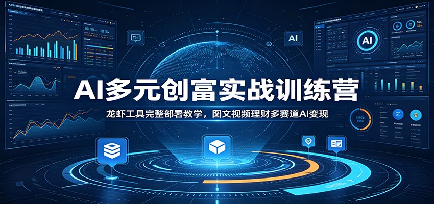 AI多元创富实战训练营：龙虾工具完整部署教学，图文视频理财多赛道AI变现-时光云网创