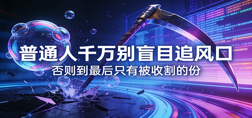 付费文章《通人千万别盲目追风口》否则到最后只有被收割的份-时光云网创