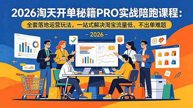 2026淘天开单秘籍PRO实战陪跑课程-更新：全套落地运营玩法，一站式解决淘宝流量低、不出单难题-时光云网创