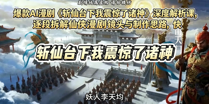 爆款AI漫剧《斩仙台下我震惊了诸神》深度解析课,逐段拆解仙侠漫剧镜头与制作思路,快速复刻爆款创作模式-时光云网创