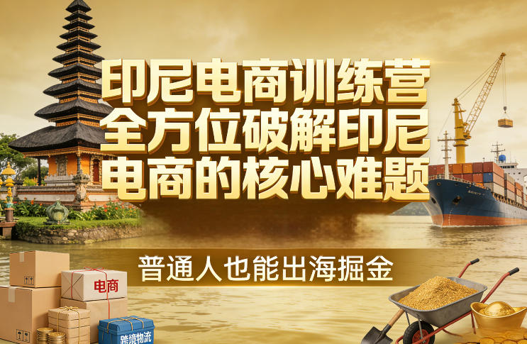 印尼电商训练营，全方位破解印尼电商的核心难题，普通人也能出海掘金-时光云网创