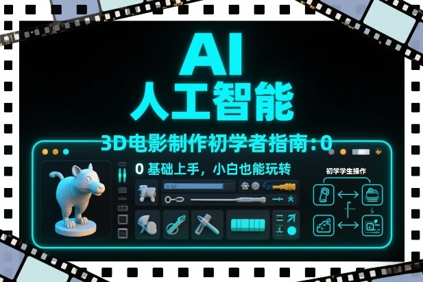 AI人工智能3D电影制作初学者指南：0基础上手，小白也能玩转-时光云网创