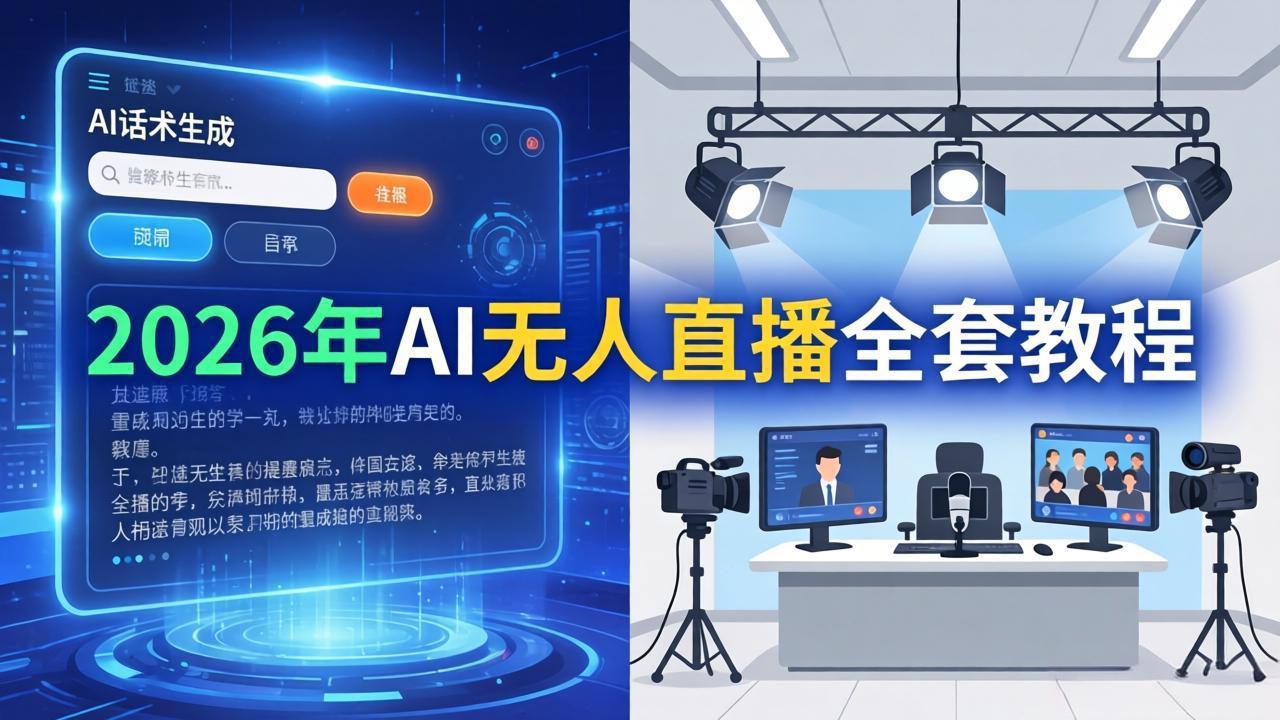 2026年AI无人直播全套教程：OBS安装+软件配置+直播间搭建+话术生成+一键开播实操-时光云网创