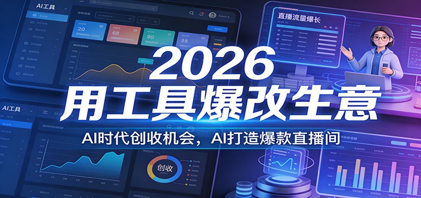 2026用工具爆改生意，AI时代创收机会，AI打造爆款直播间-时光云网创