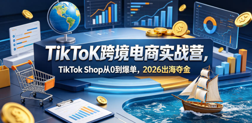 TikToK跨境电商实战营，TikTok Shop从0到爆单，2026出海夺金-时光云网创