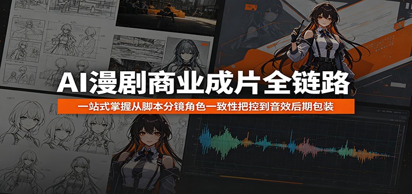 AI漫剧商业成片全链路：一站式掌握从脚本分镜角色一致性把控到音效后期包装-时光云网创