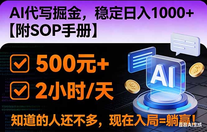2026风口项目,AI代写掘金，稳定日入1000+，掌握核心技能【附SOP手册】-时光云网创