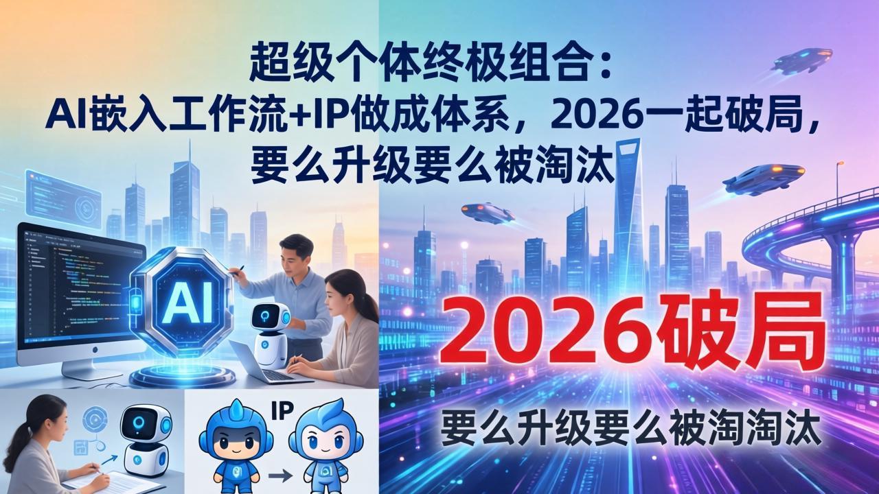 超级个体终极组合：AI嵌入工作流+IP做成体系，2026一起破局，要么升级要么被淘汰-时光云网创