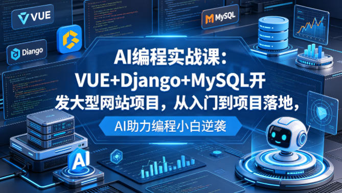 AI编程实战课：VUE+Django+MySQL开发大型网站项目，从入门到项目落地，AI助力编程小白逆袭-时光云网创