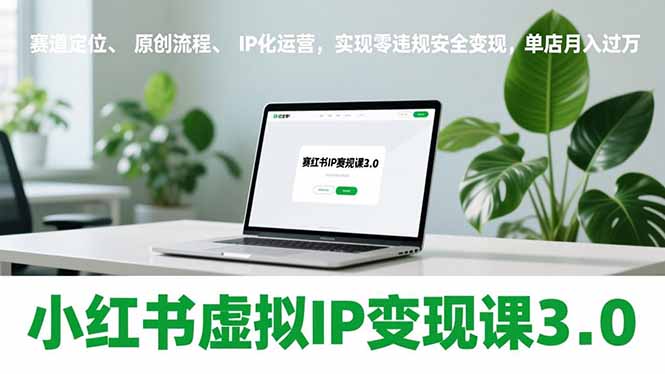 小红书虚拟IP变现课3.0，赛道定位、原创流程、IP化运营，实现零违规安全变现，单店月入过万-时光云网创