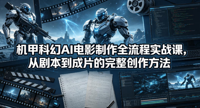 机甲科幻AI电影制作全流程实战课，从剧本到成片的完整创作方法-时光云网创