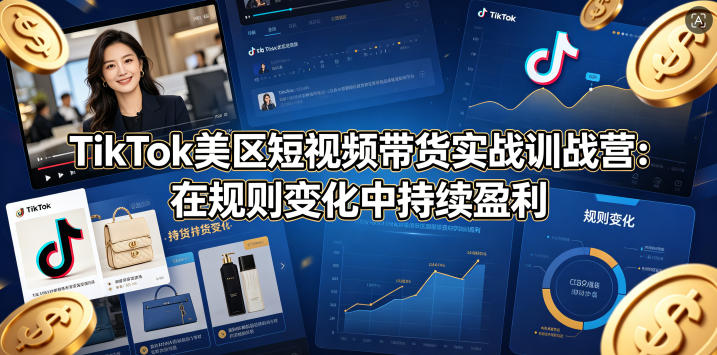 TikTok美区短视频带货实战训战营：在规则变化中持续盈利-时光云网创