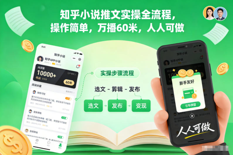 知乎小说推文实操全流程,操作简单,万播60米,人人可做-时光云网创