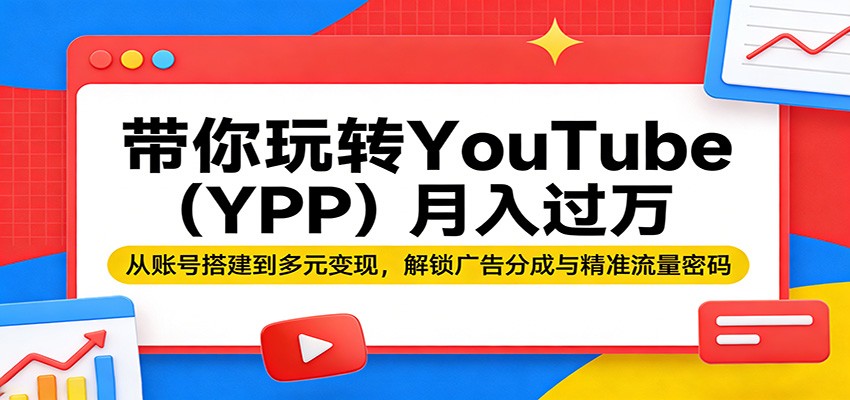 带你玩转YouTube(YPP)月入过万：从账号搭建到多元变现，解锁广告分成与精准流量密码-时光云网创