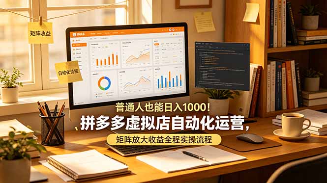 普通人也能日入 1000!拼多多虚拟店自动化运营,矩阵放大收益全程实操流程-时光云网创