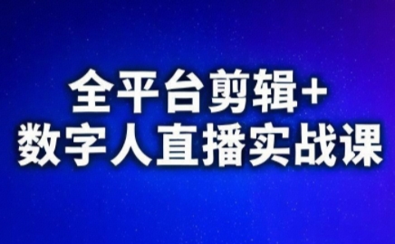 视频号、快手、抖音全平台剪辑+数字人直播实战课(更新2026)-时光云网创