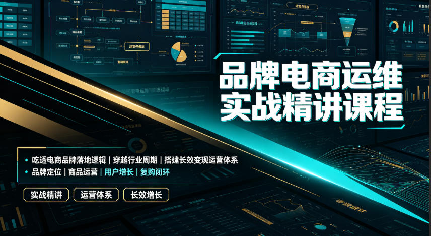 品牌电商运维实战精讲课程｜吃透电商品牌落地逻辑、穿越行业周期、搭建长效变现运营体系-时光云网创