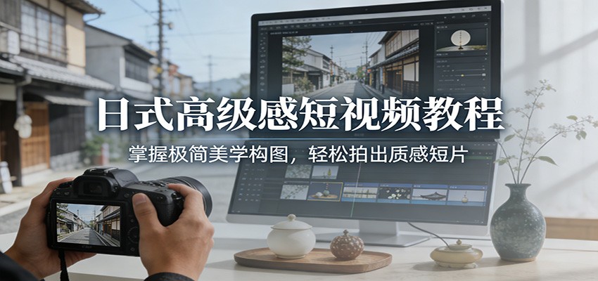 日式高级感短视频教程：掌握极简美学构图，轻松拍出质感短片-时光云网创