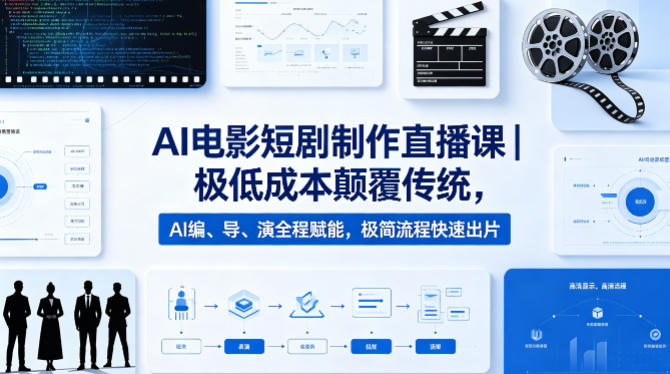 AI电影短剧制作直播课｜极低成本颠覆传统，AI编、导、演全程赋能，极简流程快速出片-时光云网创