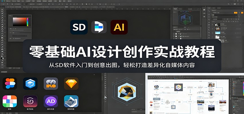 零基础AI设计创作实战教程：从SD软件入门到创意出图，轻松打造差异化自媒体内容-时光云网创