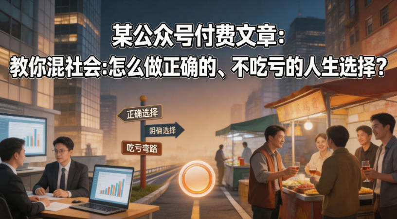某公众号付费文章：教你混社会：怎么做正确的、不吃亏的人生选择？-时光云网创