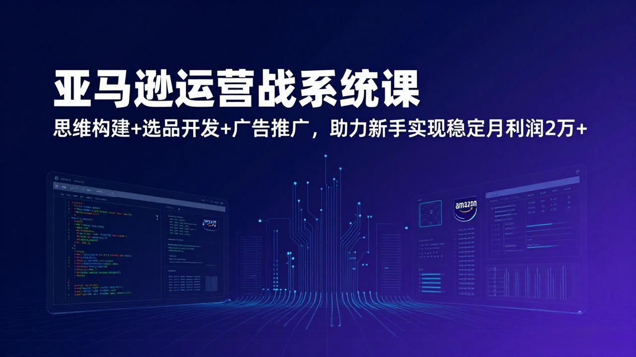 亚马逊运营实战系统课，思维构建+选品开发+广告推广，助力新手实现稳定月利润2万+(更新-时光云网创
