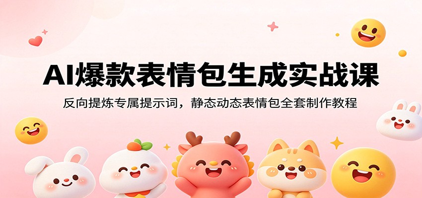 AI爆款表情包生成实战课：反向提炼专属提示词，静态动态表情包全套制作教程-时光云网创
