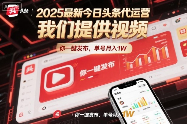 2025最新今日头条代运营,我们提供视频,你一键发布,单号月入1W【揭秘】-时光云网创
