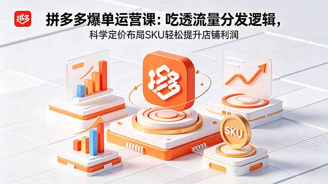 拼多多爆单运营实战课:吃透流量分发逻辑,科学定价布局SKU轻松提升店铺利润-时光云网创