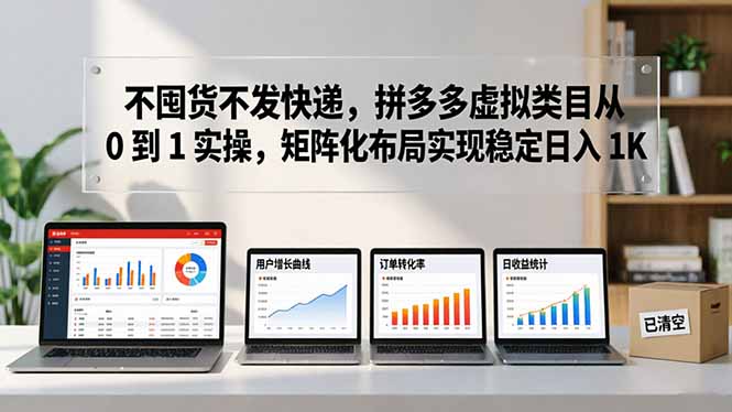 不囤货不发快递，拼多多虚拟类目从 0 到 1 实操，矩阵化布局实现稳定日入 1K-时光云网创