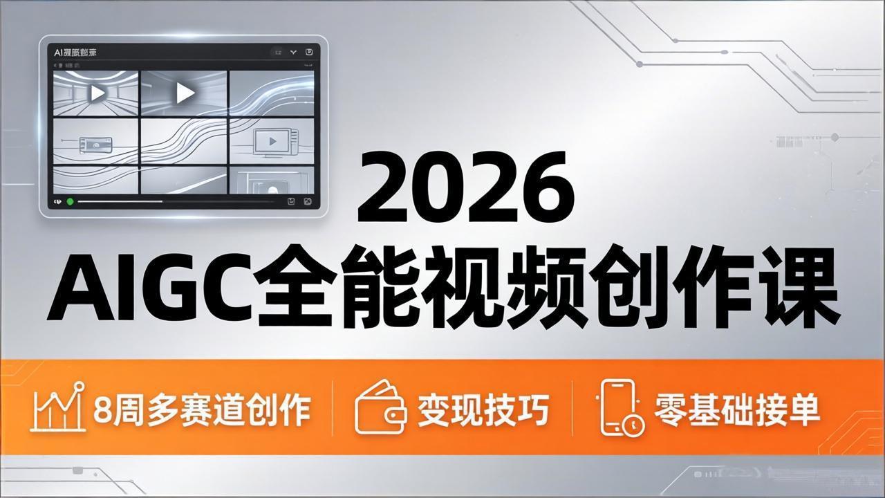 2026AIGC全能视频创作课，8周吃透多赛道创作+变现，零基础也能高效出片接单-时光云网创