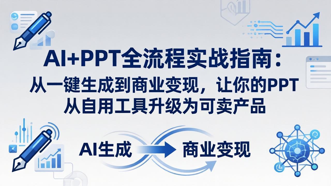 AI+PPT全流程实战指南-更新4月21：从一键生成到商业变现，让你的PPT从自用工具升级为可卖产品-时光云网创