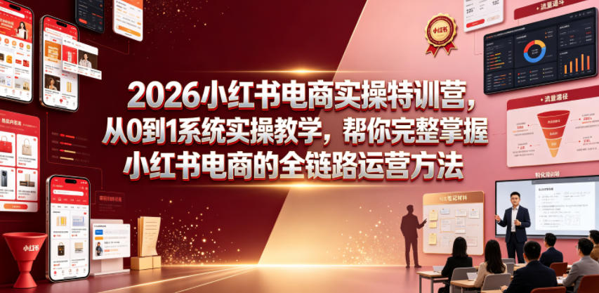 2026小红书电商实操特训营,从0到1系统实操教学,帮你完整掌握小红书电商的全链路运营方法-时光云网创
