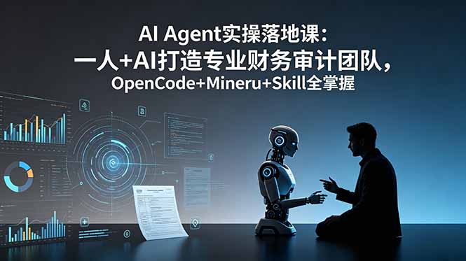 AI Agent实操落地课：一人+AI打造专业财务审计团队，OpenCode+Mineru+Skill全掌握-时光云网创