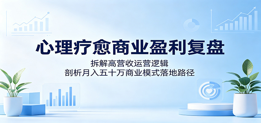 心理疗愈商业盈利复盘：拆解高营收运营逻辑，剖析月入五十万商业模式落地路径-时光云网创
