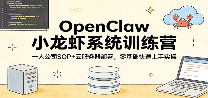OpenClaw小龙虾系统训练营：一人公司SOP，云服务器部署，零基础快速上手实操-时光云网创