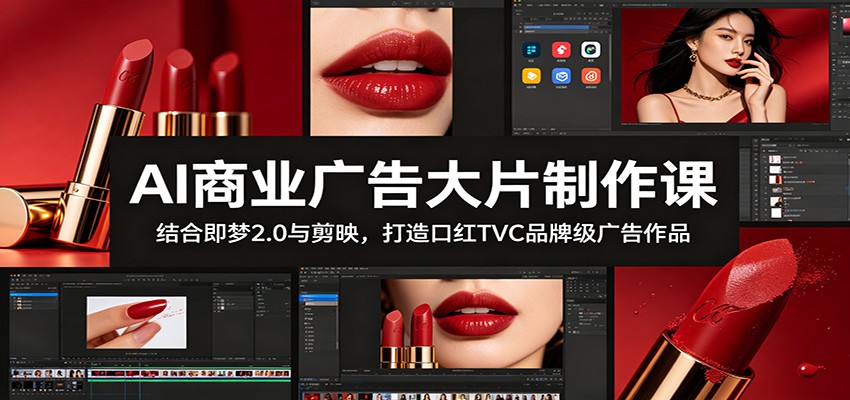 AI商业广告大片制作课：结合即梦2.0与剪映，打造口红TVC品牌级广告作品-时光云网创
