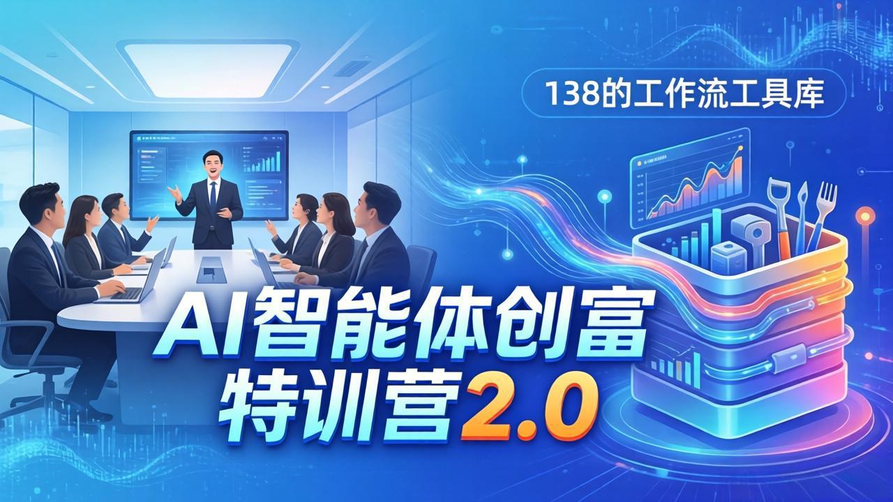 AI智能体创富训练营2.0：3天闭门直播+视频课+工具库，从0到1搭建智能体附138个工作流-时光云网创