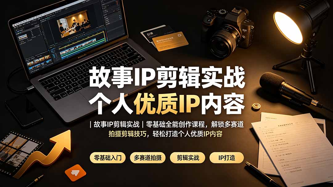 故事IP剪辑实战｜零基础全能创作课程，解锁多赛道拍摄剪辑技巧，轻松打造个人优质IP内容-时光云网创