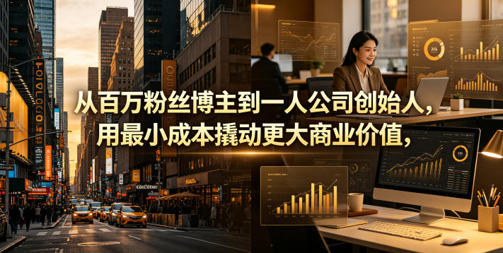 从百万粉丝博主到一人公司创始人,用最小成本撬动更大商业价值-时光云网创