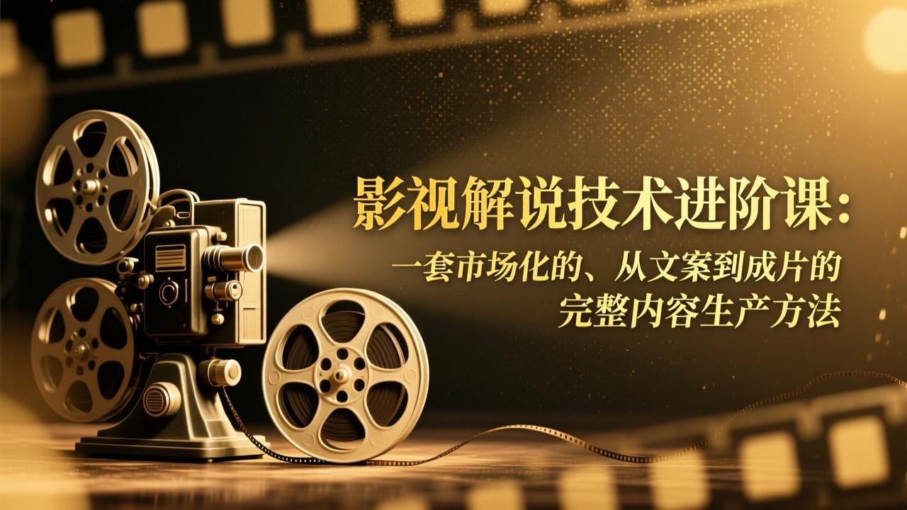 影视解说技术进阶课：一套市场化的、从文案到成片的完整内容生产方法-时光云网创