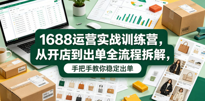 1688运营实战训练营,从开店到出单全流程拆解,手把手教你稳定出单(更新0620)-时光云网创