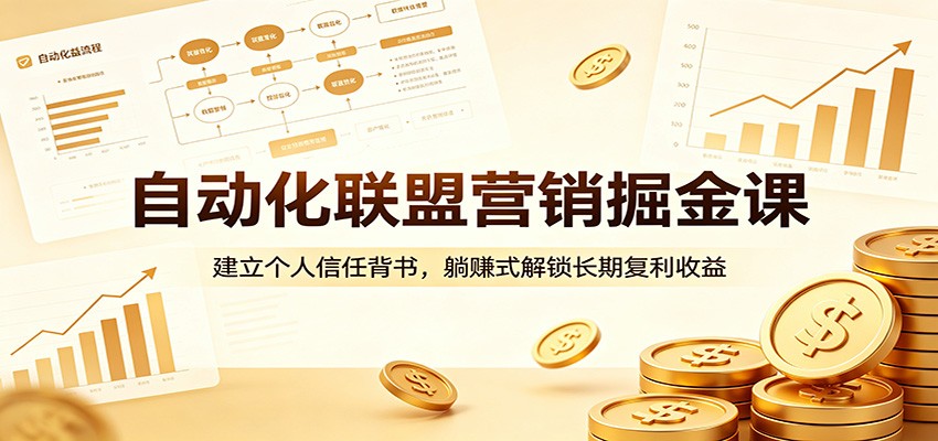 自动化联盟营销掘金课：建立个人信任背书，躺赚式解锁长期复利收益-时光云网创