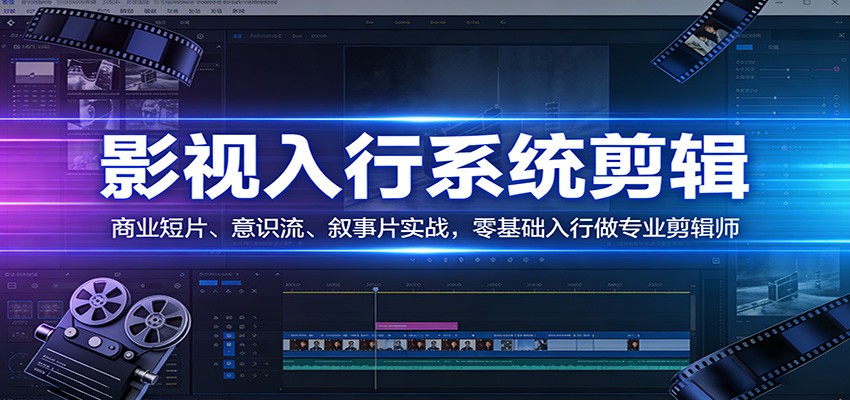 影视系统剪辑，商业短片、意识流、叙事片实战，零基础入行做专业剪辑师-时光云网创