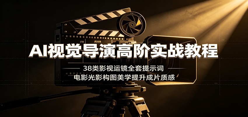 AI视觉导演高阶实战教程：38类影视运镜全套提示词，电影光影构图美学提升成片质感-时光云网创