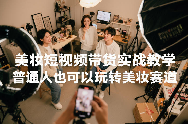 美妆短视频带货实战教学，普通人也可以玩转美妆赛道-时光云网创