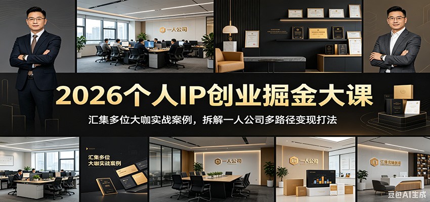 2026个人IP创业掘金大课:汇集多位大咖实战案例,拆解一人公司多路径变现打法-时光云网创